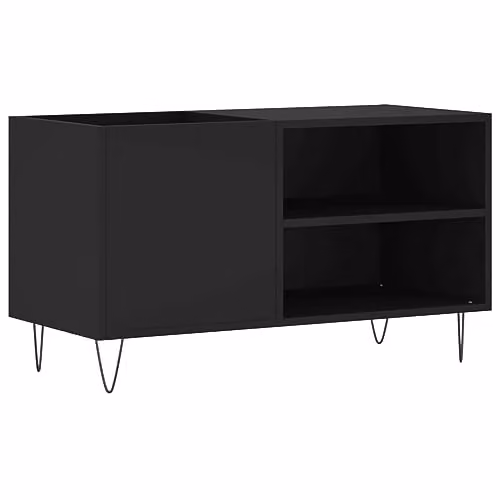 vidaXL Black MDF Record Cabinet W: 85 cm, D: 38 cm, H: 48 cm – 1