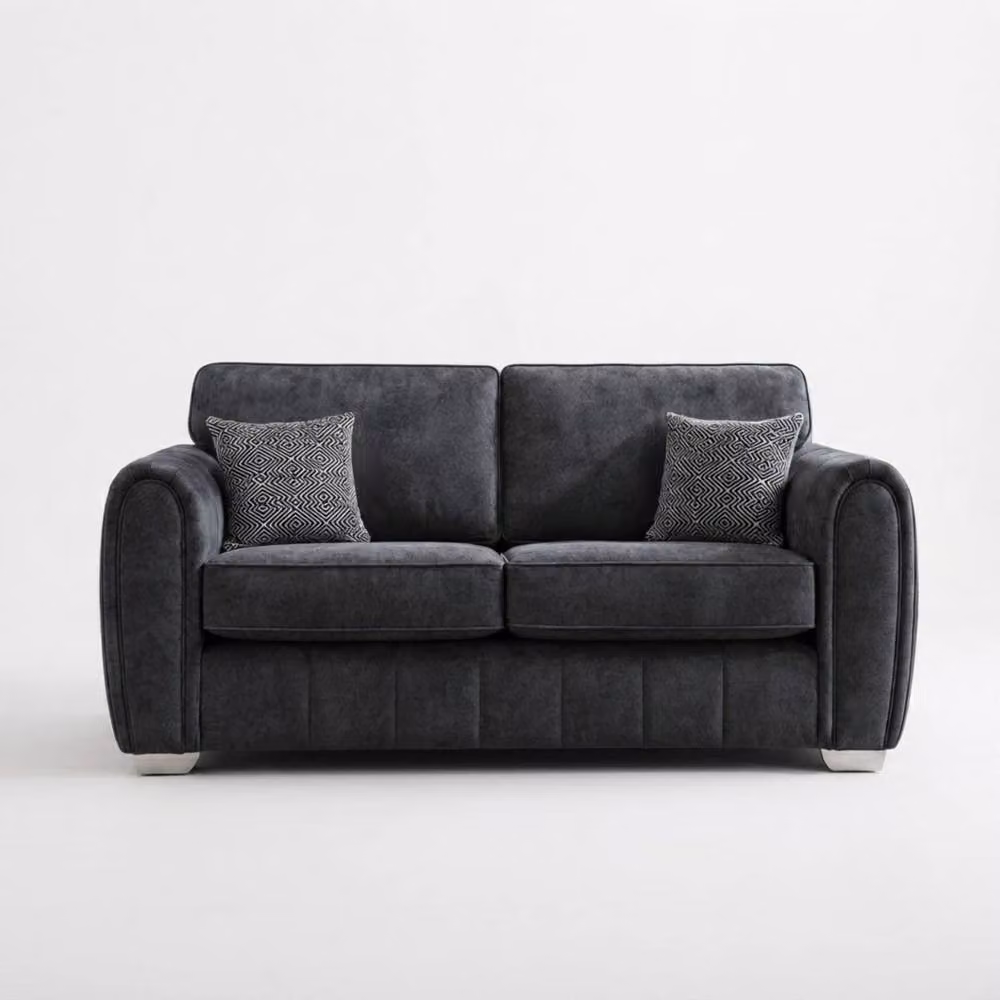 Stratus Interiors Barcelona Granite Fabric Sofa in Grey with Foam Cushions and Solid Wood Frame – 5