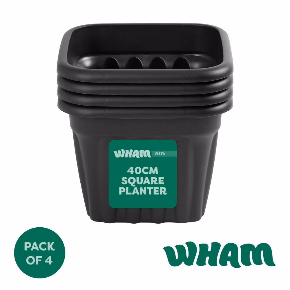 Wham Vista Square Plastic Planter in Black and Grey, W/D/H: 40 x 40 x 4 cm – 2