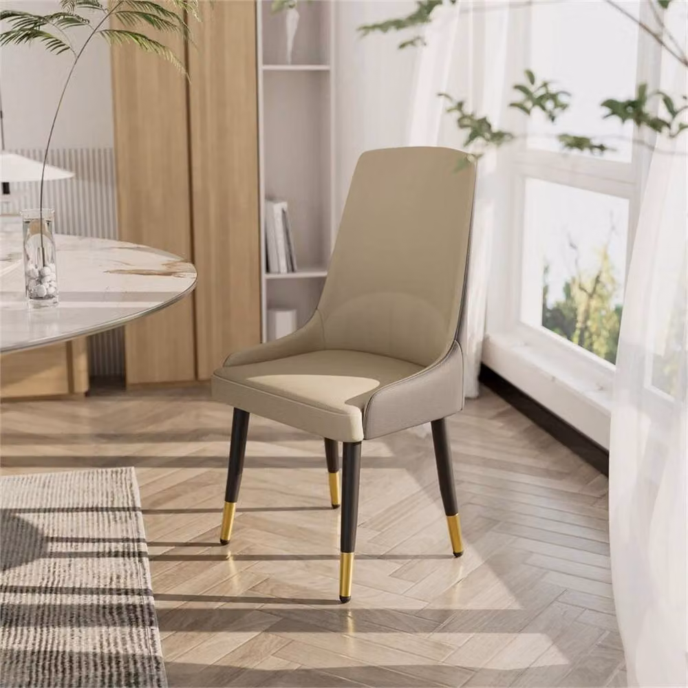 Nordara Set of 2 Minimalist Ivory Synthetic Leather Dining Chairs – 2