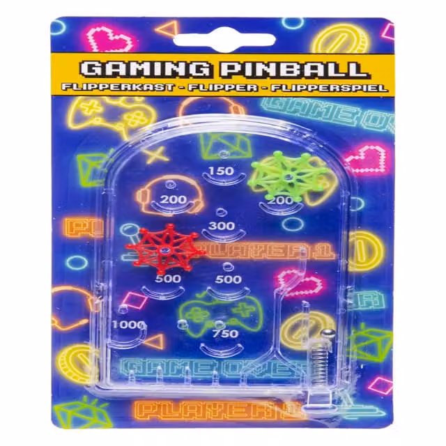 LG-Imports Pack of 12 Gamer Theme Metal Pinball Dexterity Games in White and Multicolour