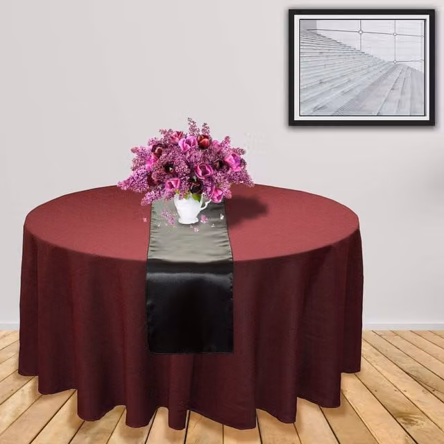 Trimming Shop Plain Black Satin Table Runner, Pack of 10