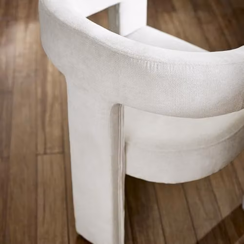 Julian Bowen Elara Modern Upholstered Accent Chair in White and Beige, H75 x W56 x D64 cm – 4