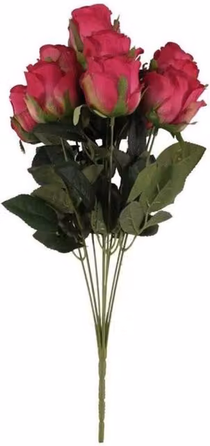 KDMD Camelot Rose Bud Fuchsia Pink Floral Decoration with 9 Heads – 1