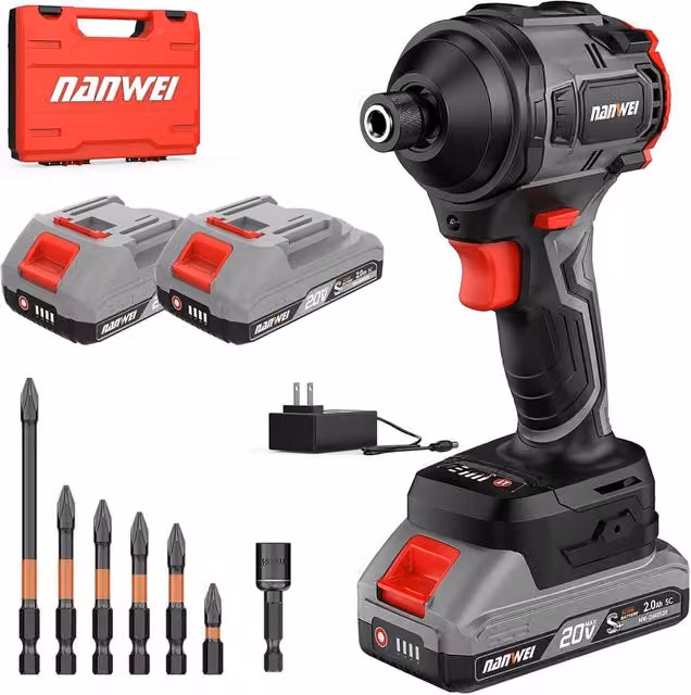 NANWEI Brushless Impact Driver with 240Nm Torque and 4-Speed Settings, Black and Multicolour