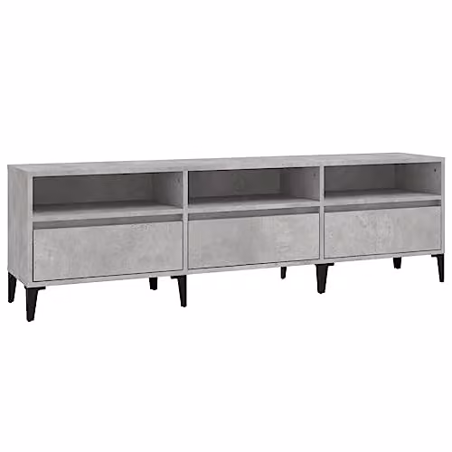 vidaXL Industrial TV Cabinet in Concrete Grey, W/D/H: 150 x 30 x 44.5 cm
