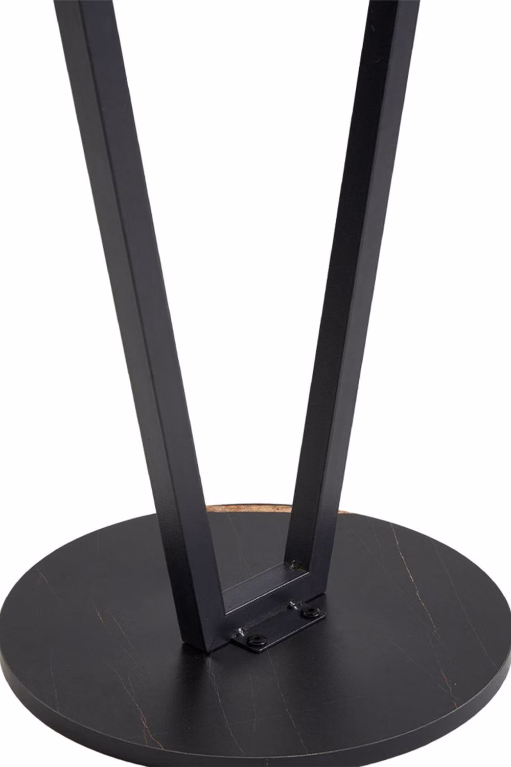 Living and Home Round Black Marble and Wood Side Table – 3