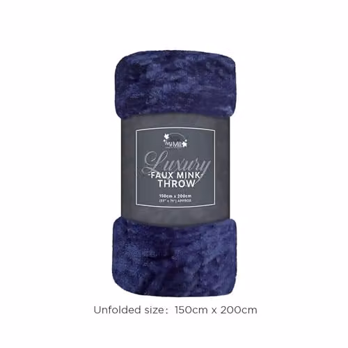 Voltico Faux Mink Throw Blanket, Blue, W/D/H: 150 x 200 cm – 2