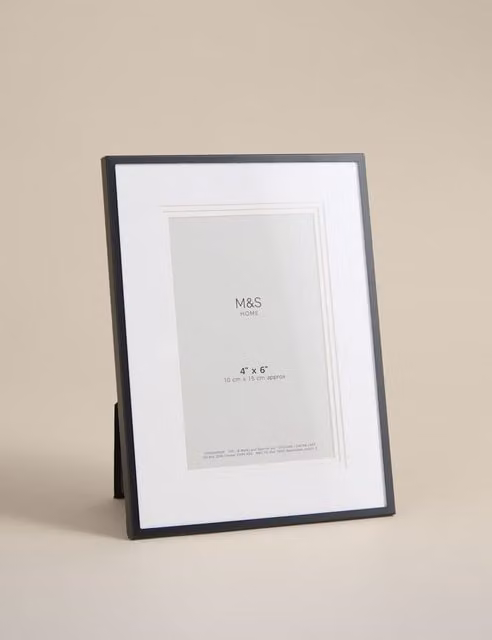 M&S Black Rectangular Single Layered Mount Tabletop Photo Frame 10.16 x 15 cm