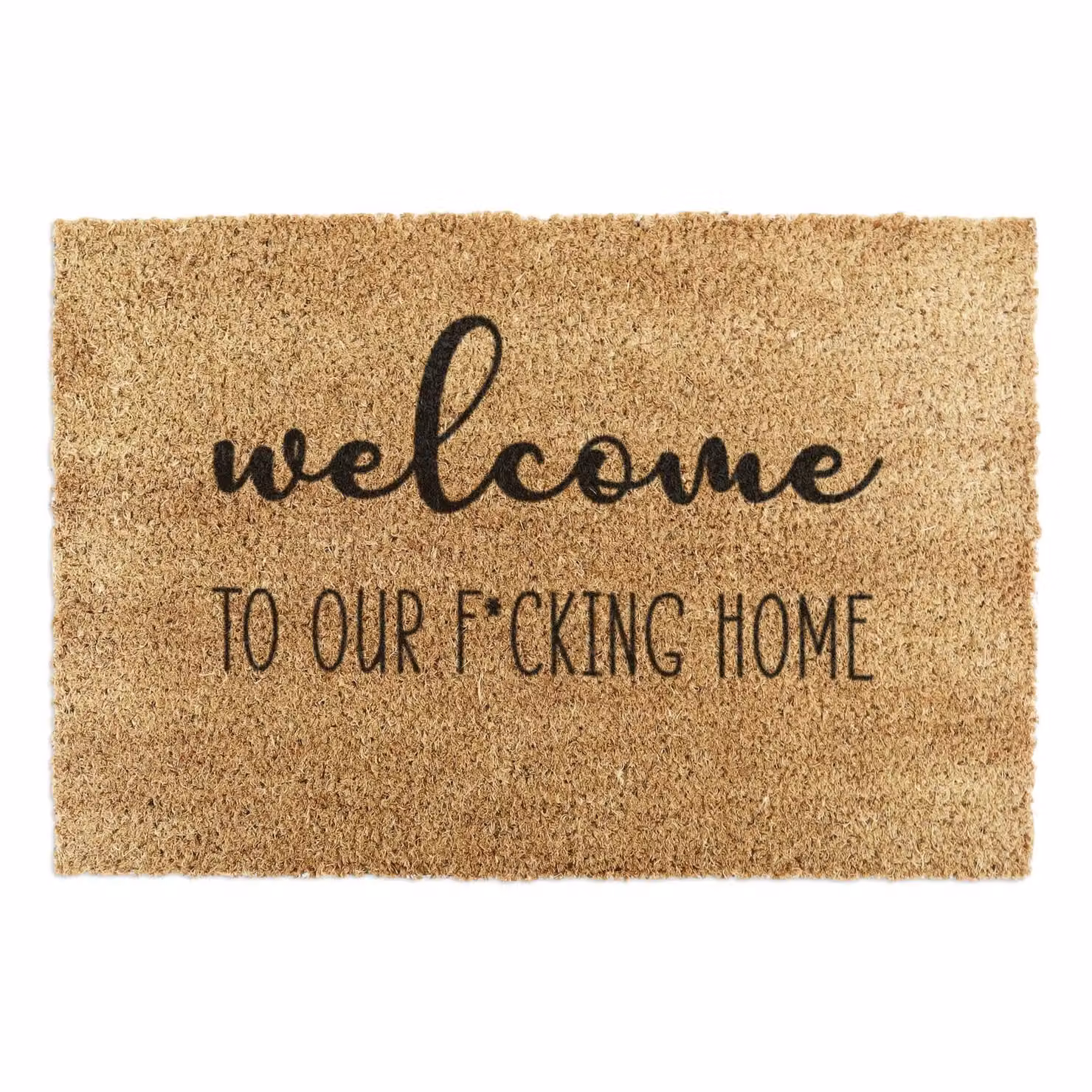 Artsy Mats Welcome To Our F*cking Home Doormat, Brown, W: 90 cm, D: 60 cm – 2