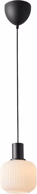 Nordlux Milford Modern Cylinder Pendant Light in Black Glass and Metal, E27, Diameter: 15 cm – 1