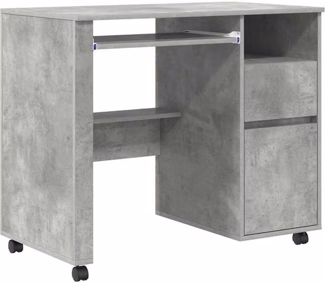 Berkfield Home Modern Concrete Grey Computer Desk in MDF – 1