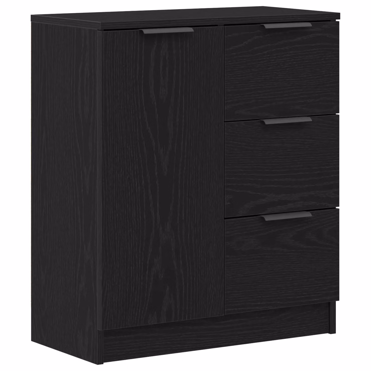 Berkfield Home Black Oak Sideboard in Matt Black MDF, W/D/H: 60 x 30 x 70 cm – 2
