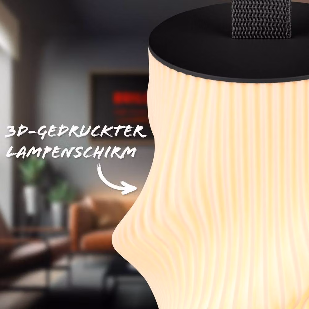 Briloner Black Rechargeable Dimmable Touch LED Table Lamp with Warm White Light – 5