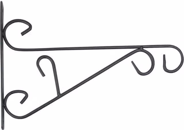 Garden Pride Black Curved Design Hanging Basket Bracket, 30 cm