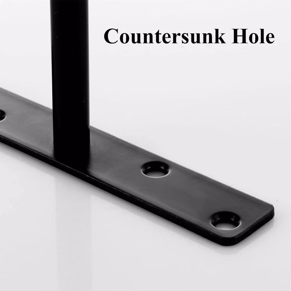 VOGREX 8-Piece Heavy Duty Hidden Metal Floating Shelf Brackets in Black – 3