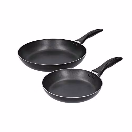 KitchenCraft Non-Stick Aluminium Frying Pan Set in Black – 1
