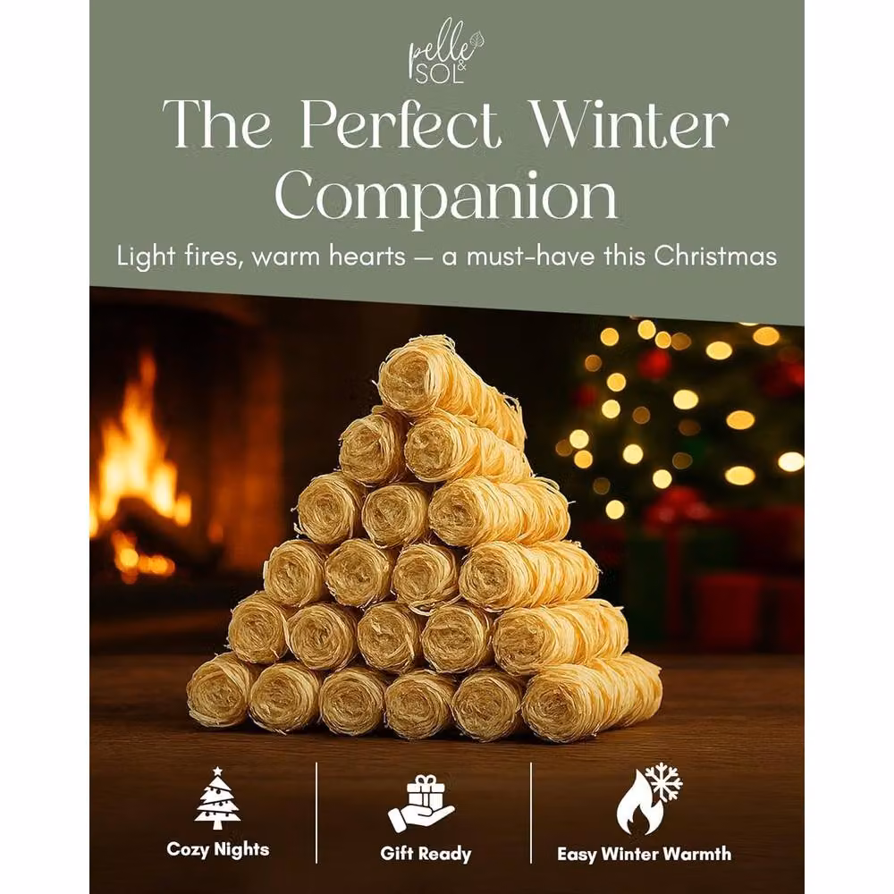 Pelle & Sol Natural Wood Firelighters for Wood and Charcoal – 6