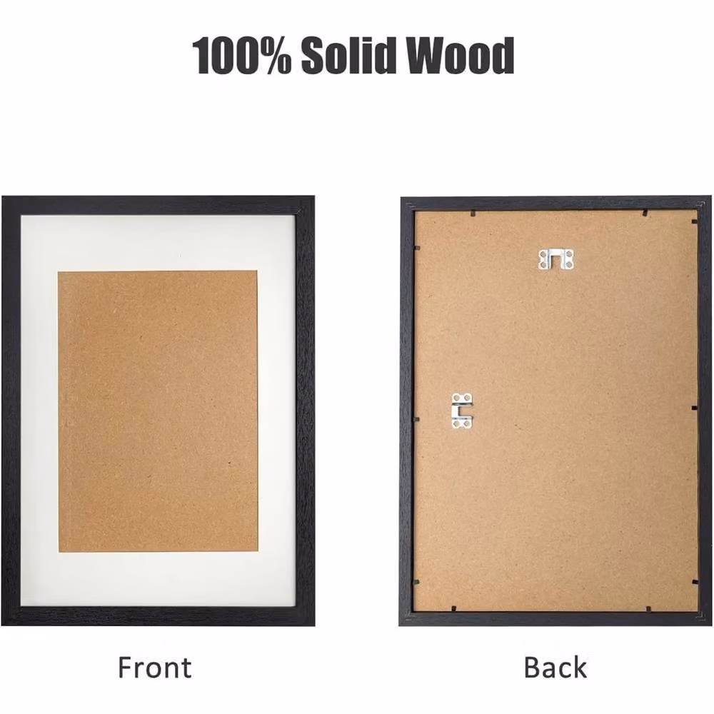 Nordara 3 Pack Modern Rectangular A3 Wall Hanging Photo Frames in Black, W: 29.7 cm, H: 42 cm – 3