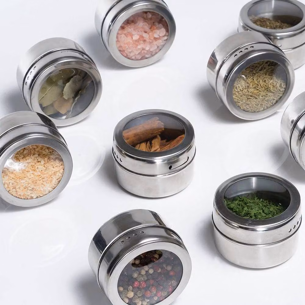 KORVIXA 12 Pack Magnetic Spice Rack for Pot and Jar Storage, Silver – 3
