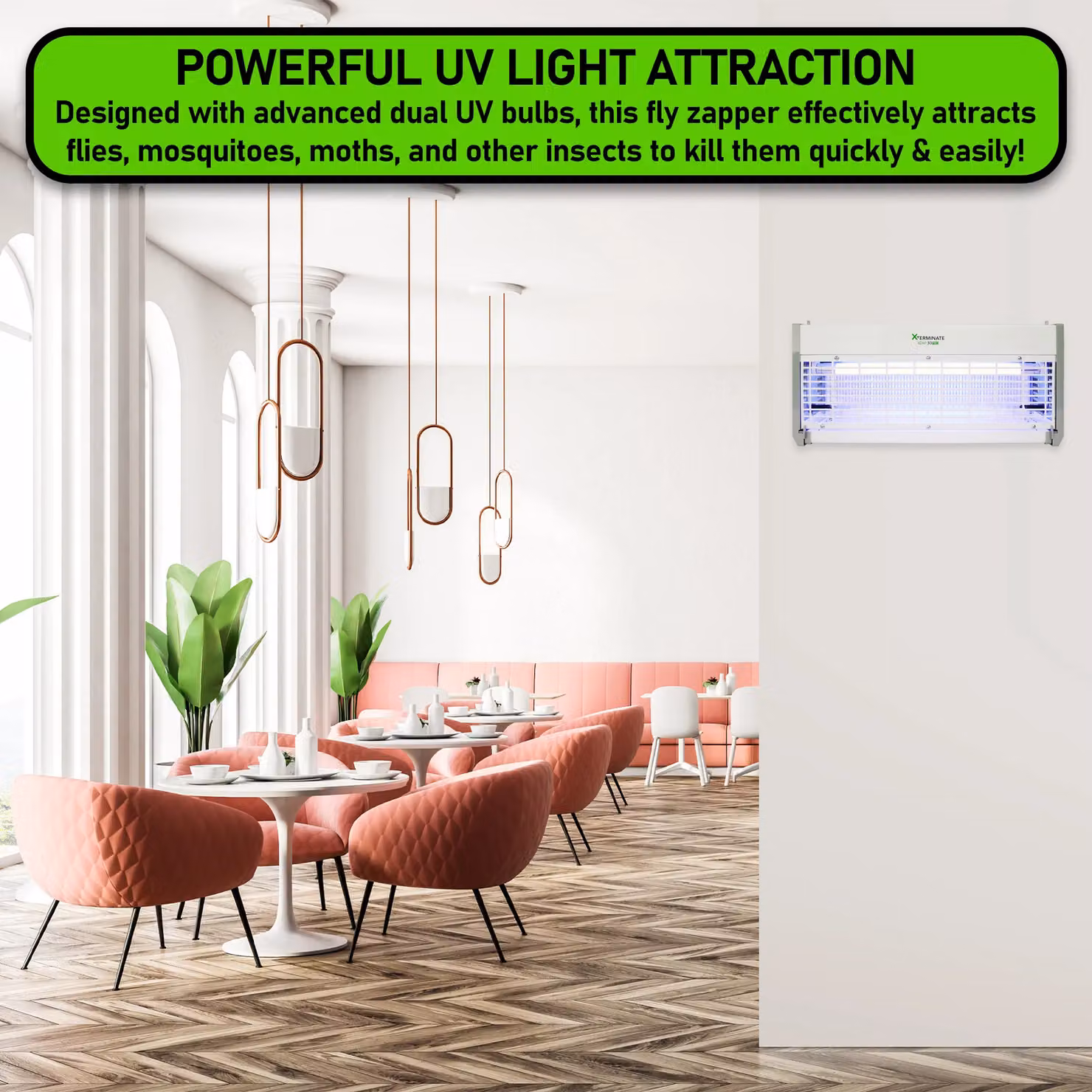 Xterminate UV LED Wall Mounted Fly Zapper Killer Unit in Silver – 3