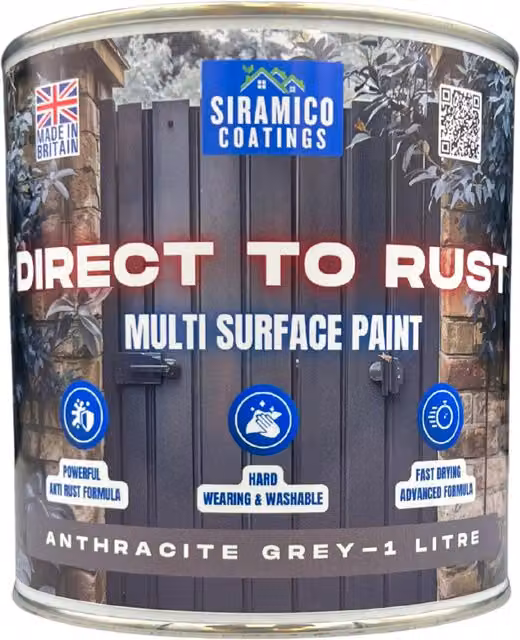 Siramico Coatings Direct To Rust Satin Paint in Anthracite Grey – 1