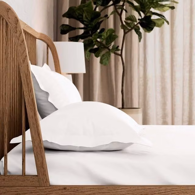 Bedeck 500 Thread Count Plain Dye Kingsize Cotton Fitted Sheet, White, W: 180 cm, D: 200 cm
