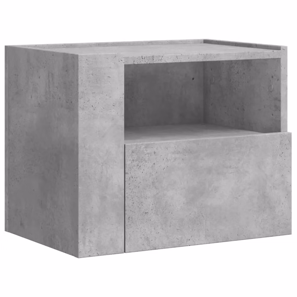 Berkfield Home Wall-mounted Bedside Cabinet in Concrete Grey, W: 45 cm, D: 30 cm, H: 35 cm – 2