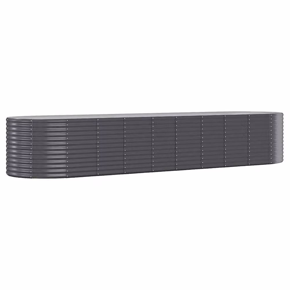 Berkfield Home Garden Powder-coated Steel Raised Bed in Anthracite Grey, W/D/H: 396 x 100 x 68 cm – 3