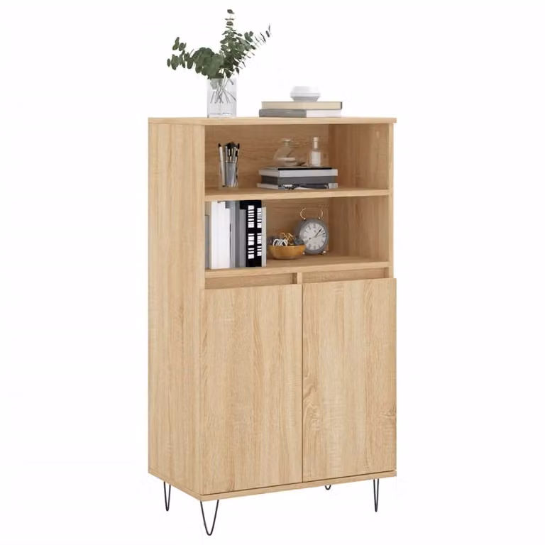 Berkfield Home Sonoma Oak Highboard in Light Brown, W/D/H: 60 x 36 x 110 cm