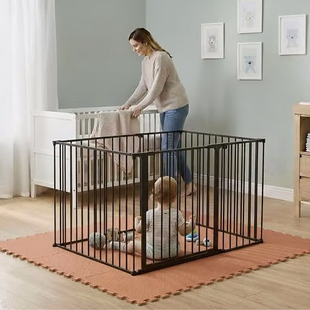 Safetots Play Den in Black with Soft Green Foam Play Mat, W/D/H: 144 x 105 x 70 cm