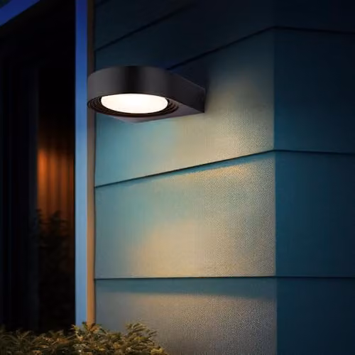 Netlighting Oko LED Outdoor Wall Down Lamp in Matt Black, IP44, Warm White 3000K – 2