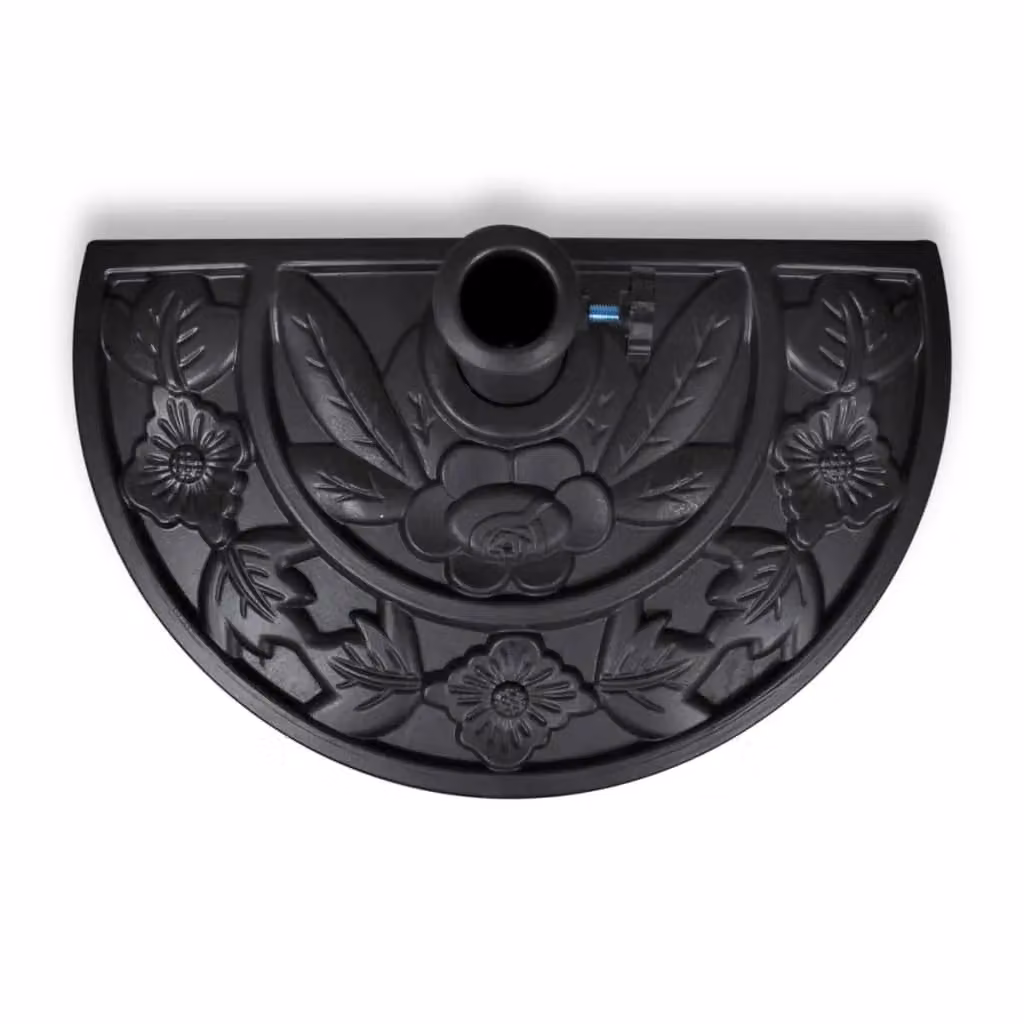 Berkfield Home Black Resin Half Round Parasol Base – 3