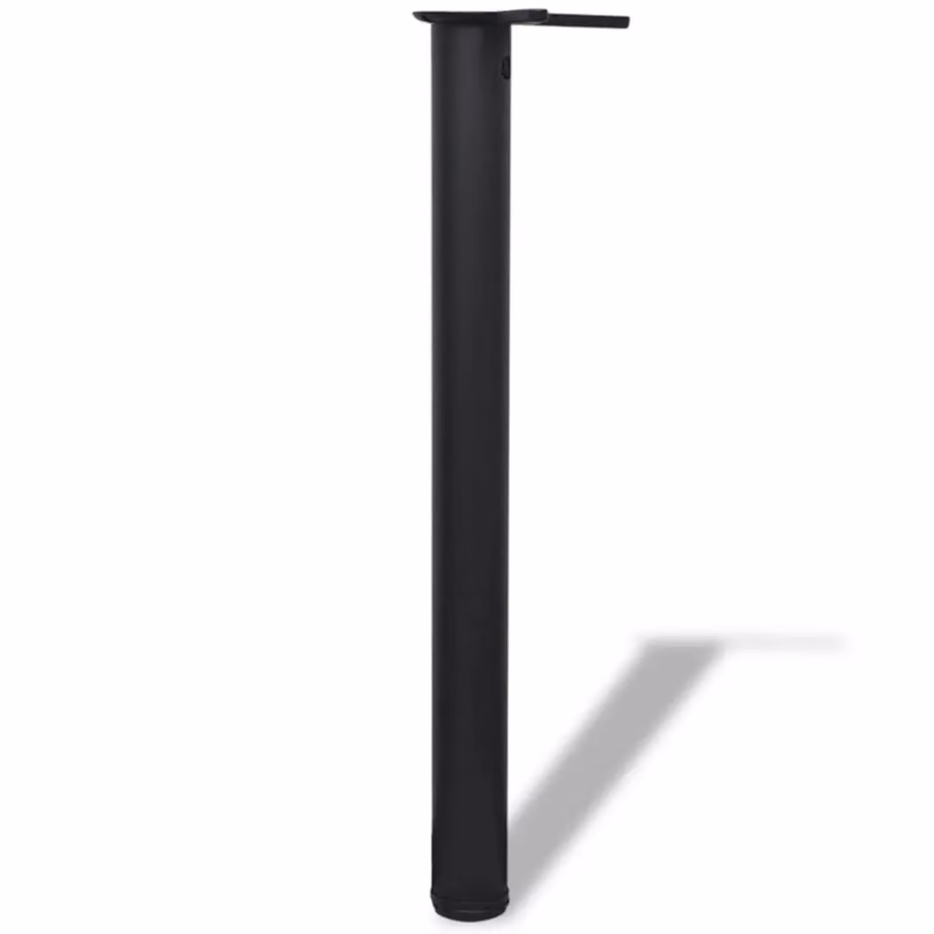 Berkfield Home Set of 4 Height Adjustable Metal Table Legs in Matt Black, Height: 71 cm – 2