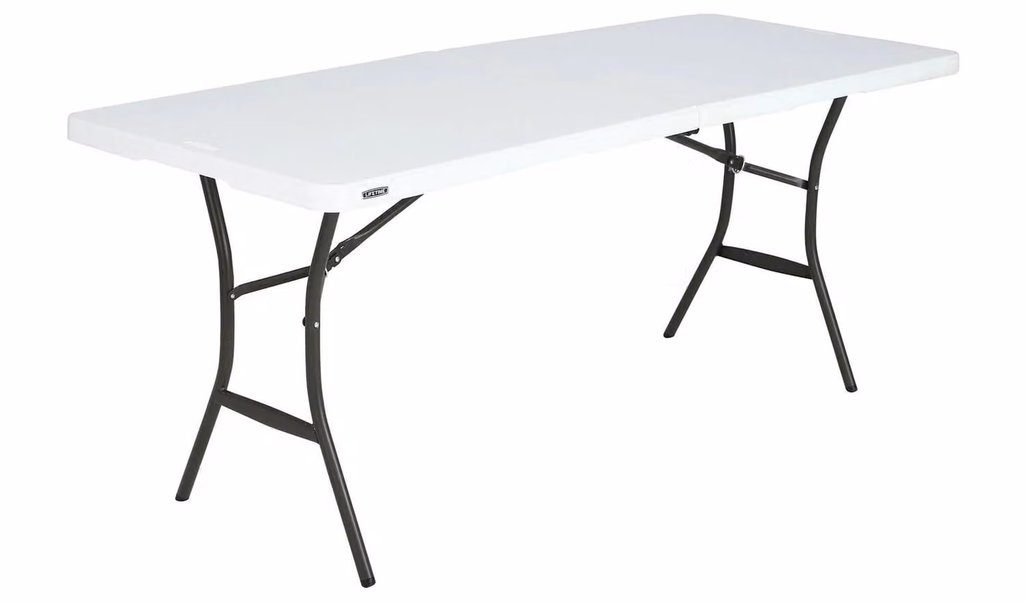 Lifetime White Folding Plastic Rectangular Picnic Table for Camping and Garden Use