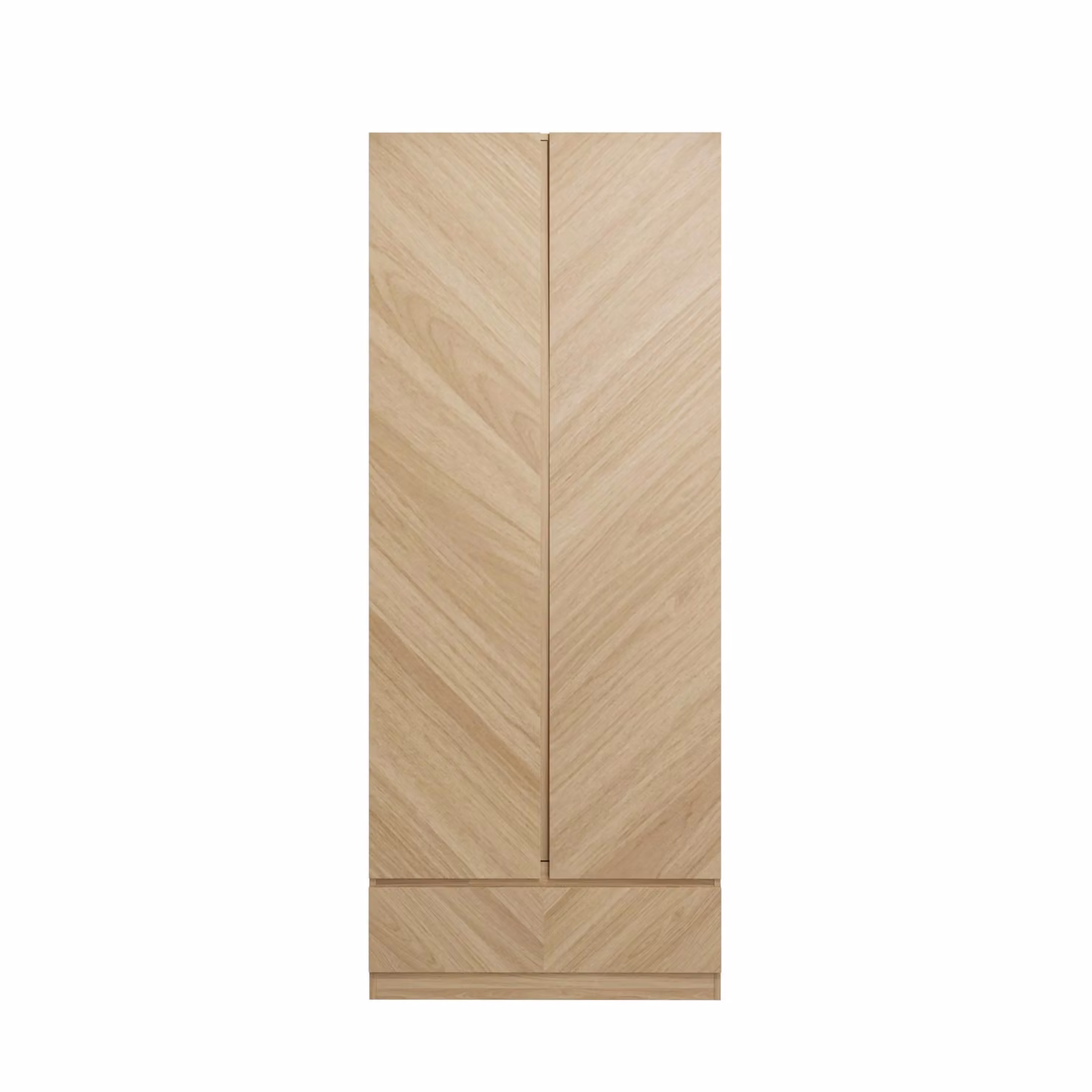 GFW Catania Modern 2 Door 1 Drawer Double Wardrobe in Brown Wood and Metal – 2