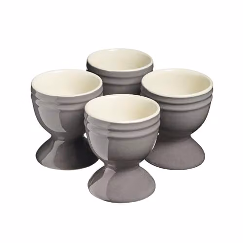 Cooks Professional Set of 4 Grey Stoneware Egg Cups, Dishwasher and Microwave Safe – 4
