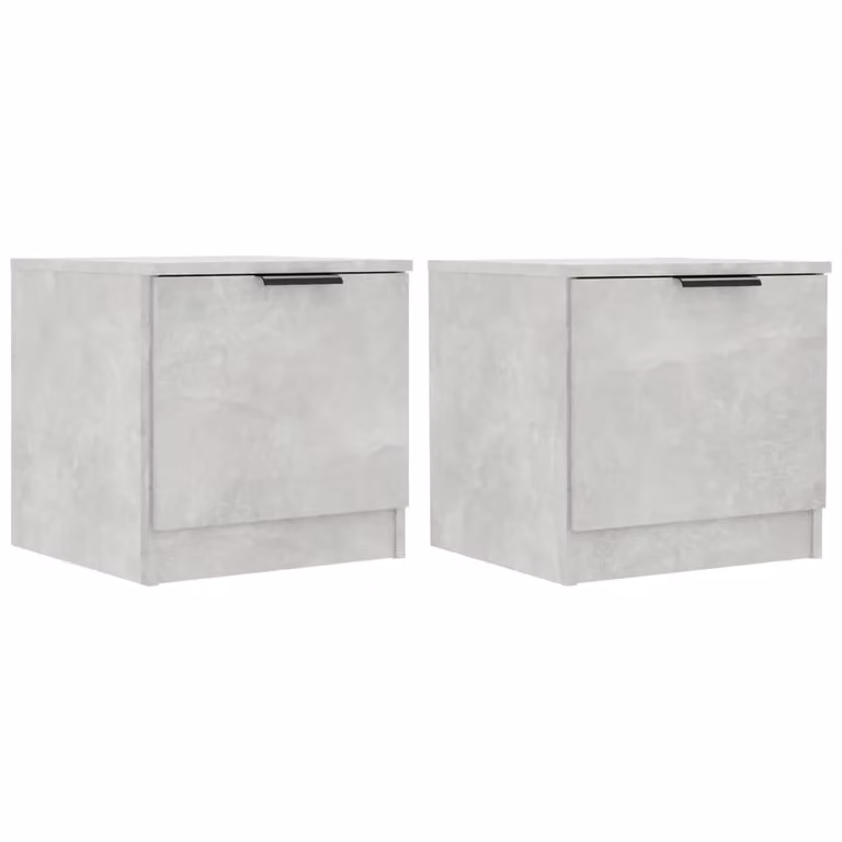 Berkfield Home Bedside Cabinets, 2 Piece, Concrete Grey, W/D/H: 40 x 39 x 40 cm