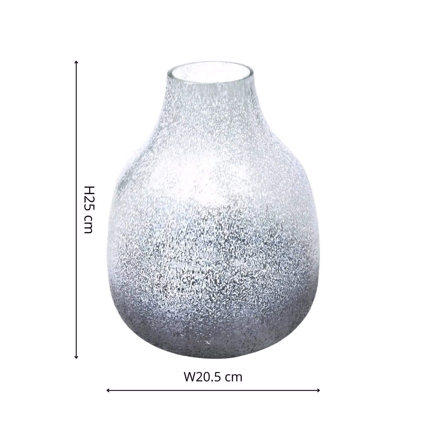 Ivyline Verre Round Atlantic Blue Frosted Glass Vase, H: 26 cm, W: 21 cm – 2