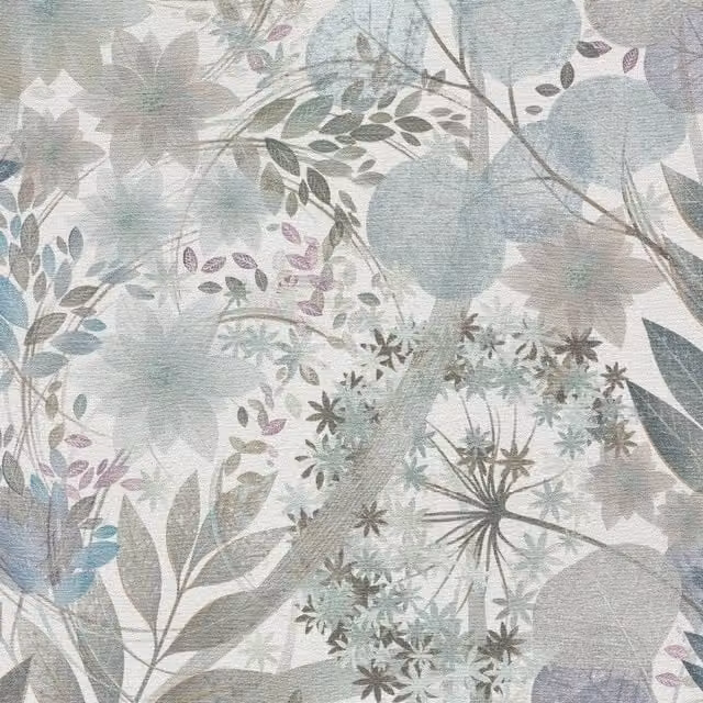 Erismann Secret Grove Botanical Floral Art Nouveau Vinyl Wallpaper in Blue