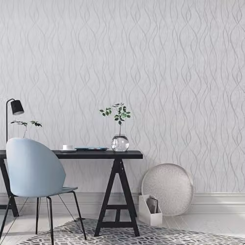 Galerie Special FX Ribbon Effect Abstract Modern Wallpaper in Duck Egg Grey – 2