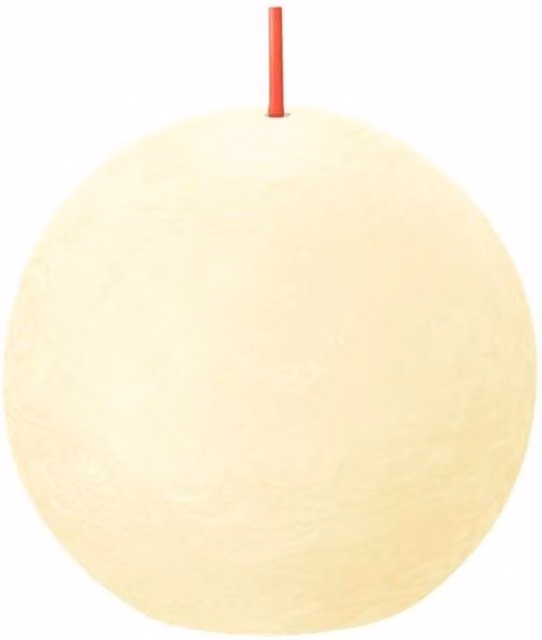 Bolsius Rustic Shine Ball Candle in Butter Yellow, Diameter: 7.6 cm