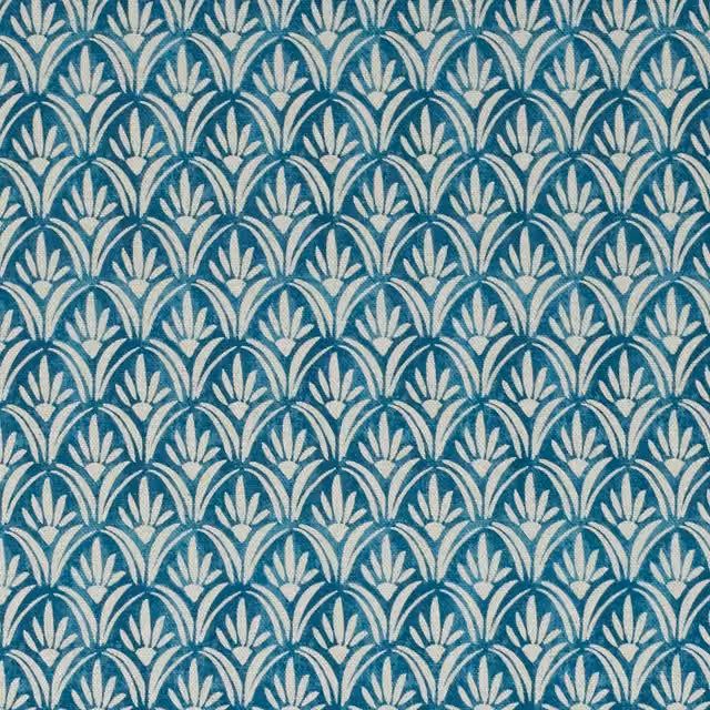 Ashley Wilde Mondrago Nature Graphic Fabric in Blue and Petrol