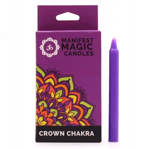 KDMD Manifest Magic Crown Chakra Purple Soy Wax Candles, Pack of 12 – 1