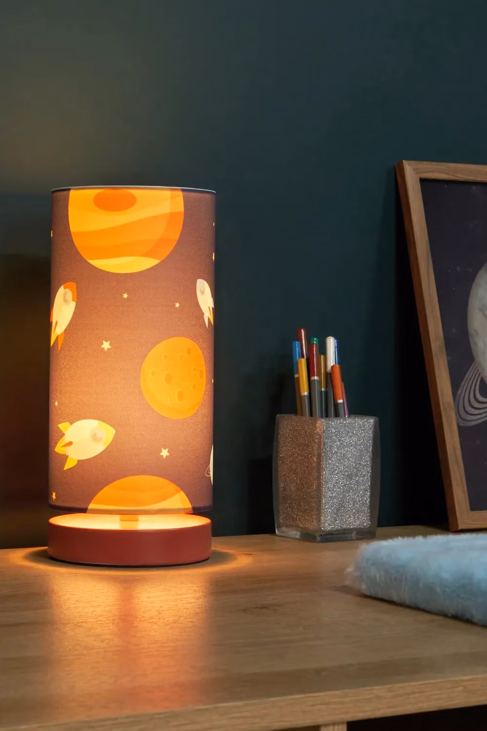 BHS Lighting Glow Space Table Lamp in Red and Multicolour – 3