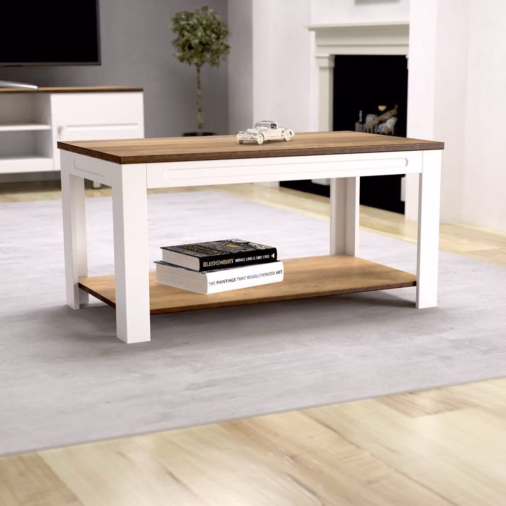 AVF Whitesands Modern Rectangular Coffee Table in White, W: 90 cm, D: 50 cm – 2