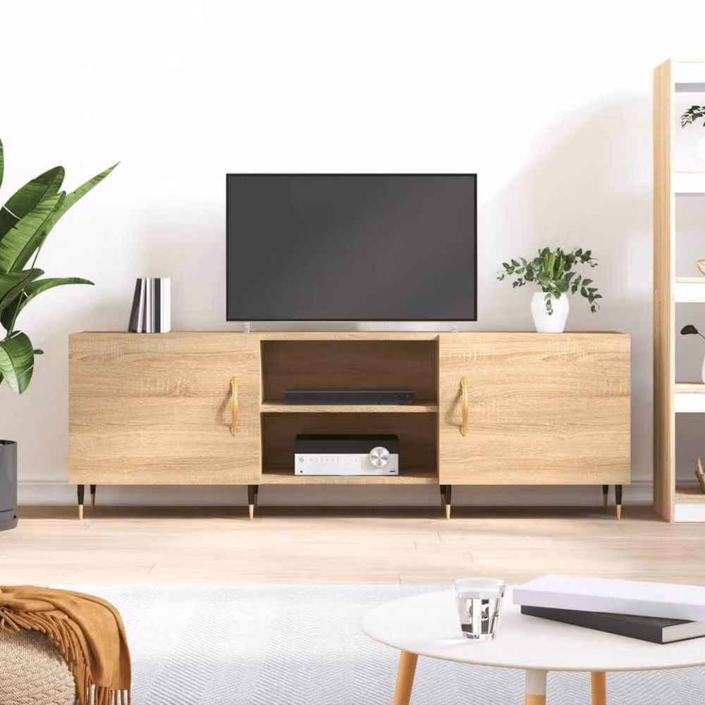 Berkfield Home Sonoma Oak TV Cabinet in Beige, W/D/H: 150 x 30 x 50 cm – 2