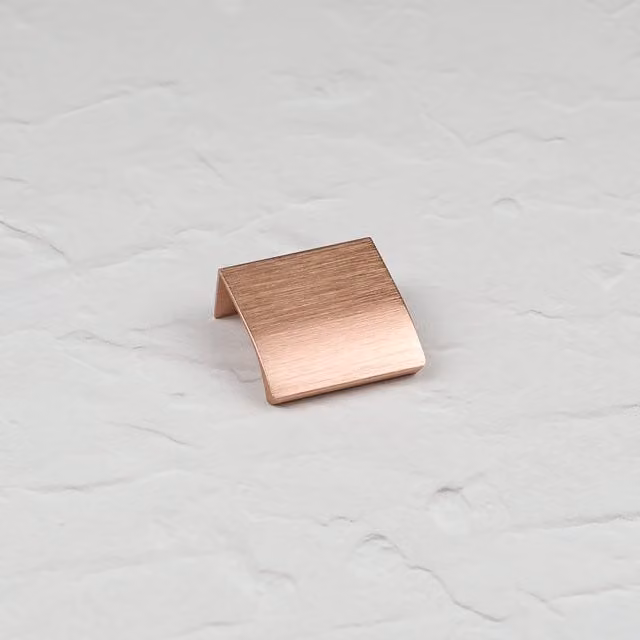 Brushed Gold and Orange Aluminium Profile Edge Flush Pull Handle, 40mm