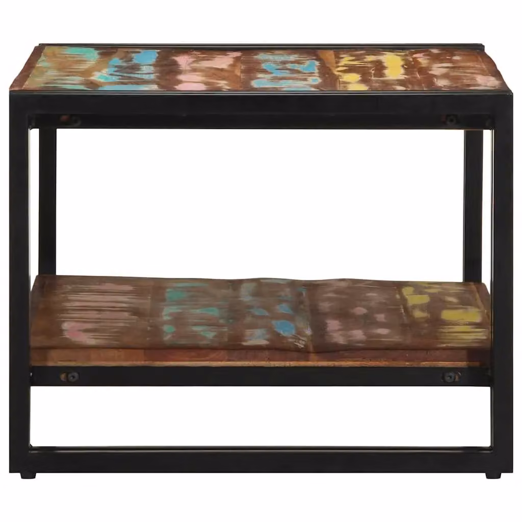 Berkfield Home Multicolour Reclaimed Solid Wood Coffee Table, W: 70 cm, D: 50 cm, H: 38 cm – 3