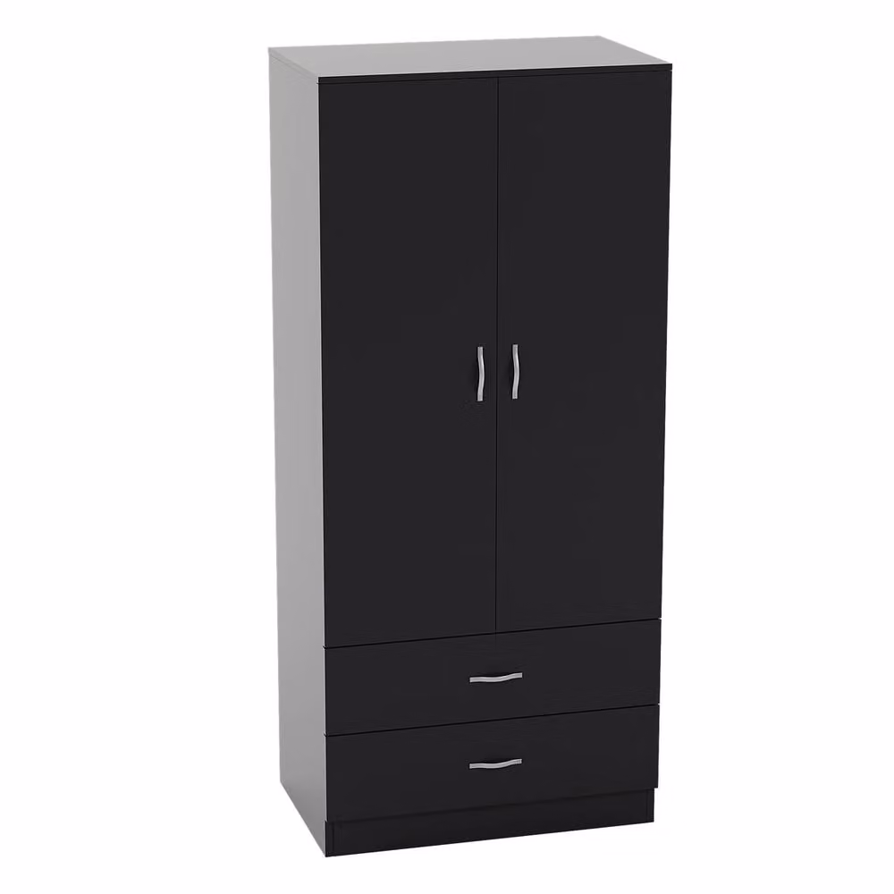 HD Designs Riano Modern 2 Door 2 Drawer Wardrobe in Matt Black – 2